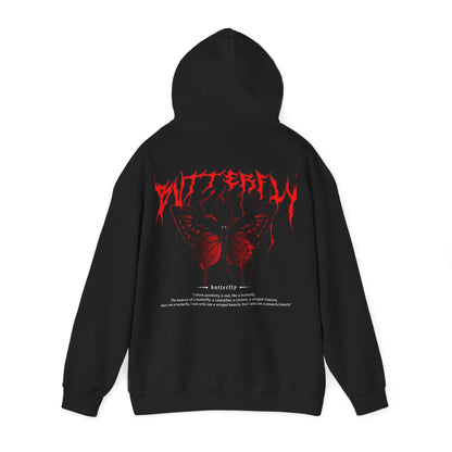 Edgy Butterfly Graphic Hoodie,